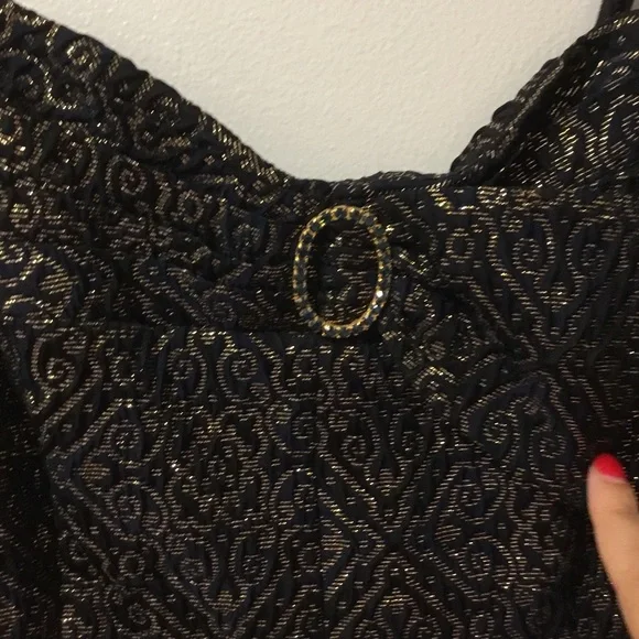 Betsey Johnson Black and Gold Mini Dress - Picture 2 of 6
